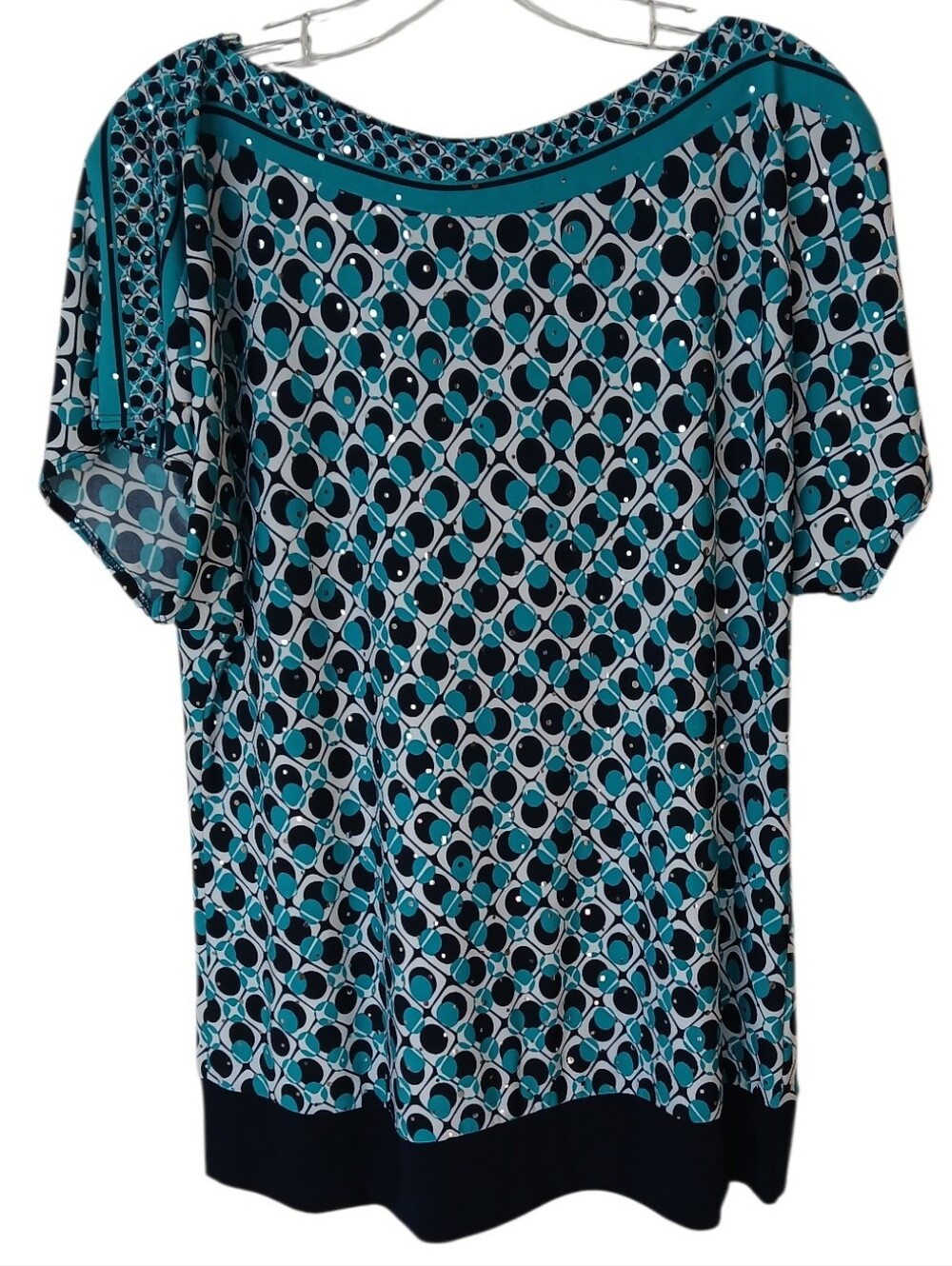 Dressbarn Short-Sleeve Scoop Neck Top Size XL